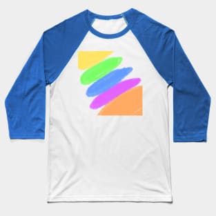 Blue pink red yellow watercolor abstract Baseball T-Shirt